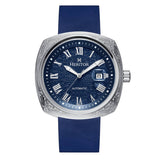 Authentic Heritor Davenport Men's Automatic Engraved-Case Leather Watch, Style HERHS3202