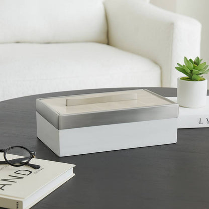Decorative Box - White Acrylic Keepsake Holder, 14 in.