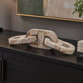 Decorative Object - Ivory Marble 3-Link Chiseled Chain, 16in