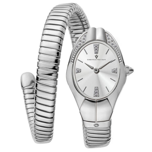 Christian Van Sant Naga Women's Quartz Watch, Silver Dial