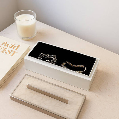 Decorative Box - White Acrylic Keepsake Holder, 14 in.