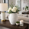 Decorative Vase - Ivory Porcelain Large 3D Printed, 16 in.
