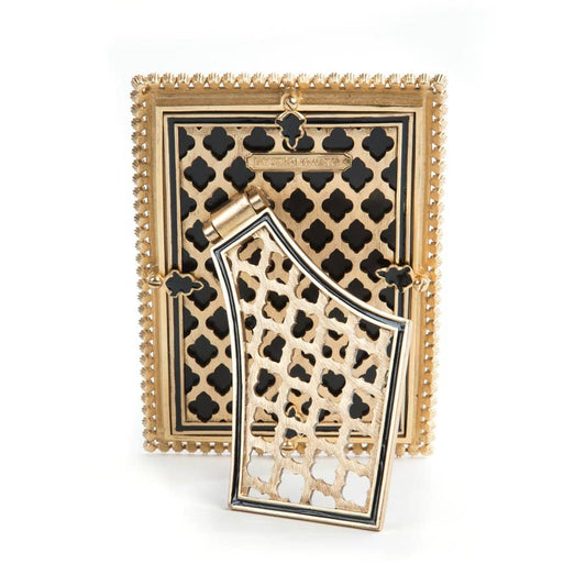 Jay Strongwater Lorraine Stone Edge 4" x 6" Crystal Enamel Picture Frame, Black