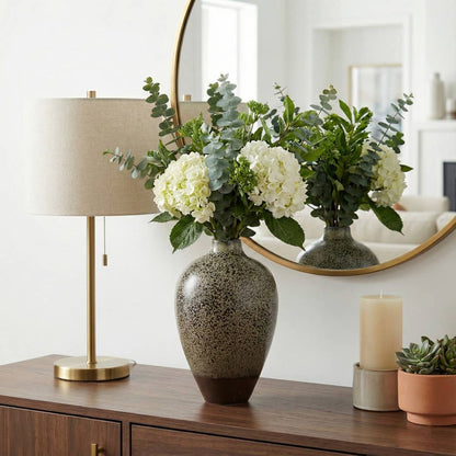 Decorative Vase - Brown Ceramic Textured Organic, 10 in.