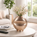 Decorative Vase - Gold Metal Transitional Slit Design, 11 in