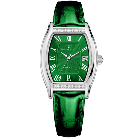 Christian Van Sant Gemma Women's Quartz Watch, Green Dial