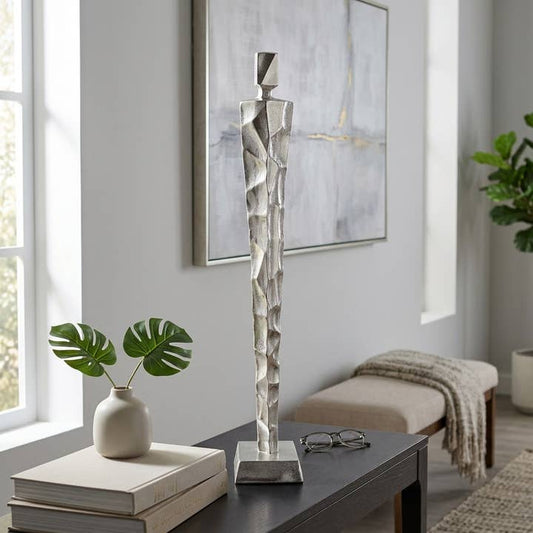 Decorative Sculpture - Silver Aluminum Statuary, 38 in.