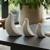 Decorative Objects Set of 3 - White Ceramic Bird, 5/7/8 in.