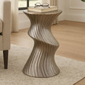 Side Table - Gold Marble Artistic Twisted Top, 22 in.