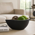 Bowl - Black/White Porcelain Teardrop Textured, 14 in.