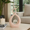 Sculpture - Pink Resin Swirl with Crystal Accent, 12 in.
