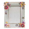 Jay Strongwater Ainsley Flower Bouquet Floral 5" x 7" Swarovski Crystal Enamel Picture Frame, Flora