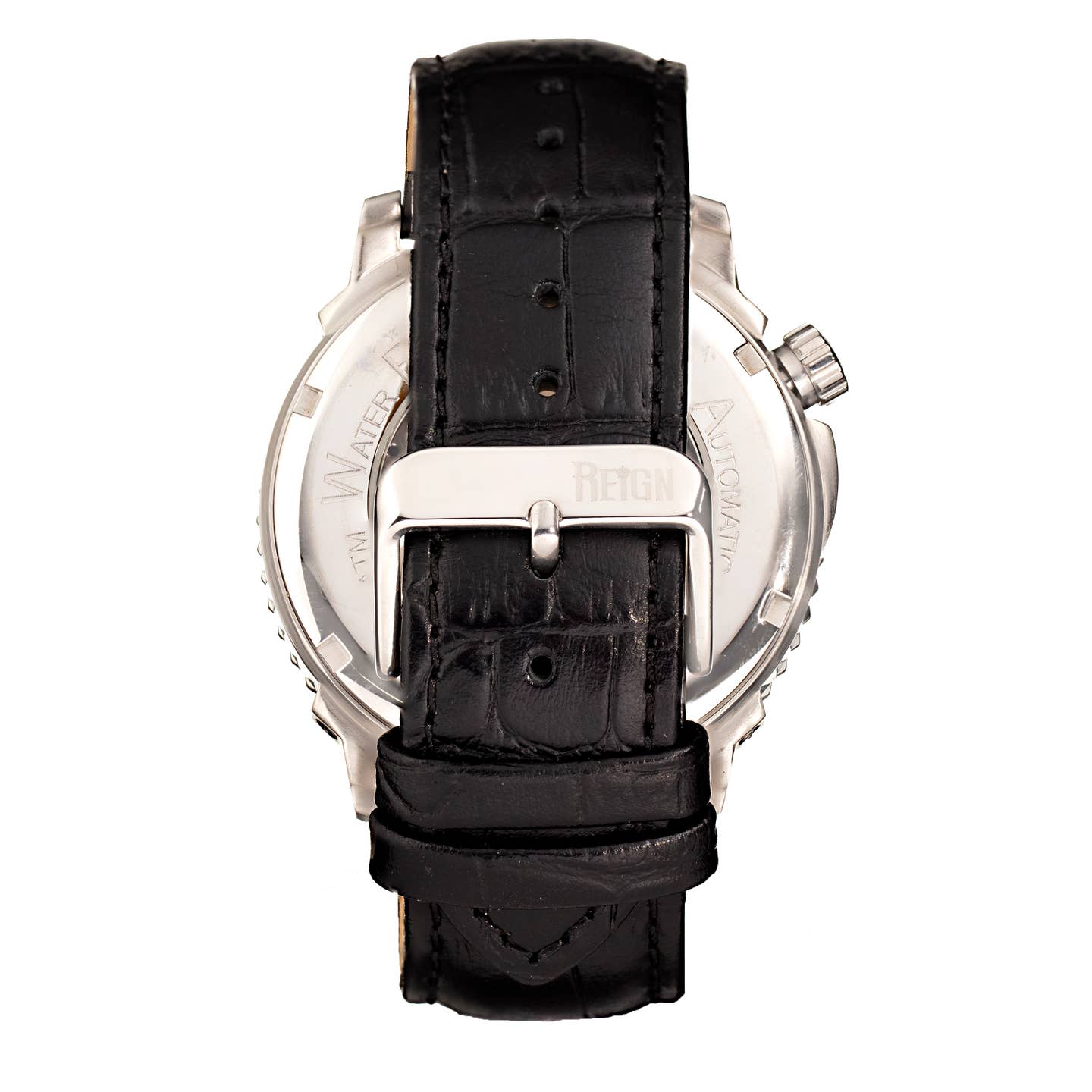 Reign Bauer Men's Automatic Semi-Skeleton Leather Watch