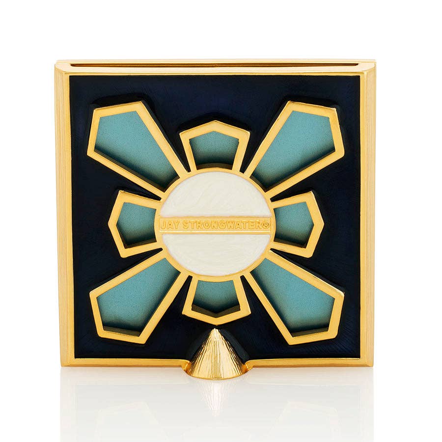 Jay Strongwater Leland Pavé Corner 2" Swarovski Crystal Enamel Picture Frame, Sapphire