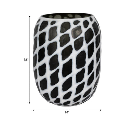 Decorative Vase - Black/White Glass Large Silhouette, 18 in.