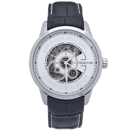 Heritor Davies Men's Automatic Semi-Skeleton Leather Watch, Style HERHS2501
