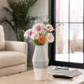 Decorative Vase - Blue Ceramic Triple Tone Faceted, 18 in.