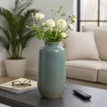 Decorative Vase - Green Ceramic Minimalist Tall, 16 in.