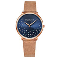 Stuhrling Original Symphony 3928 Women's Quartz Watch, 35mm, Blue Dial, Rose Gold-Tone Mesh Bracelet