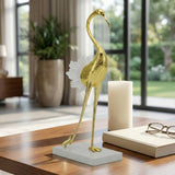 Decorative Object - Gold Marble Standing Bird, 12 in.