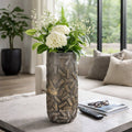 Decorative Vase - Bronze Ceramic Sculptural Textured, 19 in.