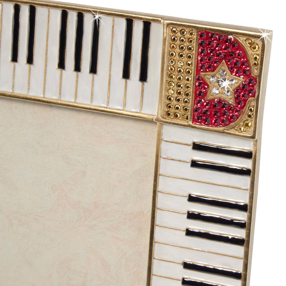 Jay Strongwater Elton John Piano Key 5" x 7" Crystal Enamel Picture Frame