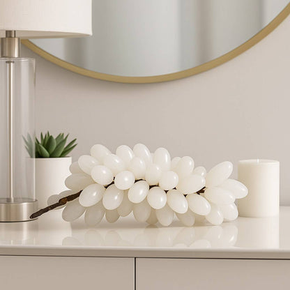 Decorative Object - White Stone Grapes Tabletop, 7 in.