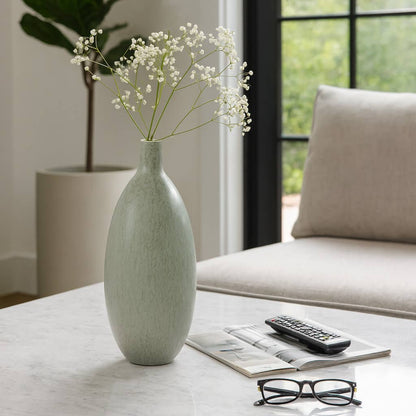 Decorative Vase - Green Ceramic Portugal Style, 21 in.