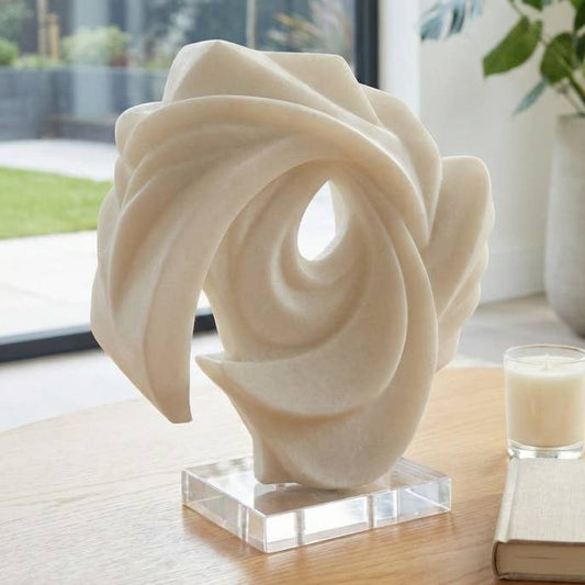 Decorative Sculpture - White Resin Exquisite, 15 in.