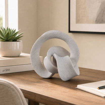 Decorative Sculpture - Gray Polyresin Small Loop, 8 in.