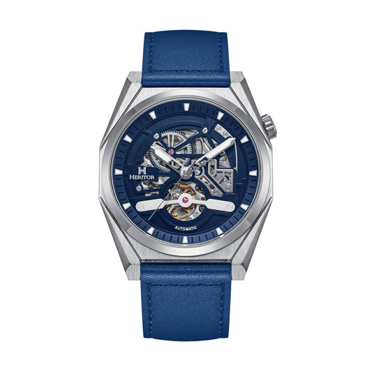 Heritor Amadeus Men's Automatic Semi-Skeleton Leather Watch, Style HERHS3402