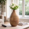 Decorative Vase - Brown Ceramic Organic Shape, 21 in.