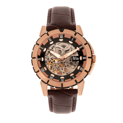 Reign Philippe Men's Automatic Skeleton Leather Watch