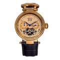 Authentic Heritor Ganzi Men's Automatic Semi-Skeleton Leather Watch, Style HERHR3303