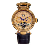 Authentic Heritor Ganzi Men's Automatic Semi-Skeleton Leather Watch, Style HERHR3303