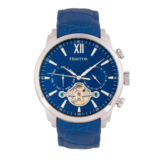 Heritor Arthur Men's Automatic Semi-Skeleton Leather Watch, Style HERHR7903