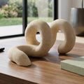 Decorative Object - Ivory Sandstone Abstract Loop, 6 in.