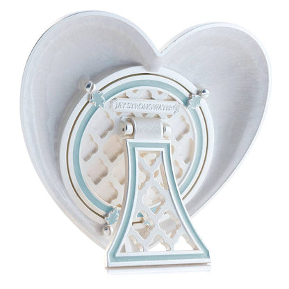 Jay Strongwater Chantal Heart Swarovski Crystal Enamel Picture Frame, Pale Blue