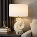 Table Lamp - White Resin Glass Sculptural Base, 22 in.
