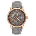 Authentic Heritor Davies Men's Automatic Semi-Skeleton Leather Watch, Style HERHS2505