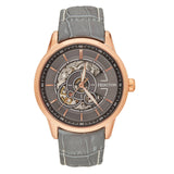 Authentic Heritor Davies Men's Automatic Semi-Skeleton Leather Watch, Style HERHS2505