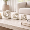 Sculptures Set of 3 - White Resin Decorative Knot, 4/5/6 in.