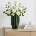 Decorative Vase - Green Porcelain 3D Printed Bold, 15 in.