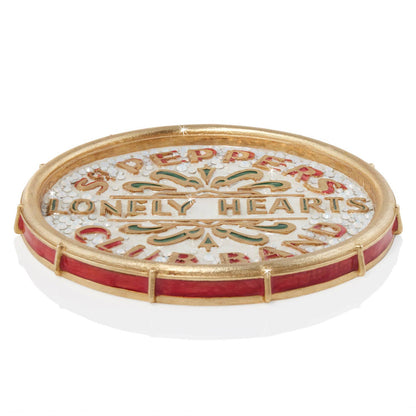 Jay Strongwater Sgt. Pepper's Crystal Enamel Gold-Finished Decorative Tray