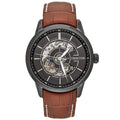 Authentic Heritor Davies Men's Automatic Semi-Skeleton Leather Watch, Style HERHS2506
