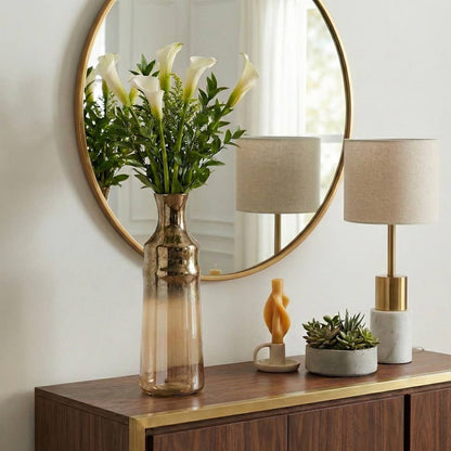 Decorative Vase - Brown Glass Gradient Detailing, 19 in.