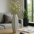 Decorative Vase - Gray Ceramic Unique Sculpted, 20 in.