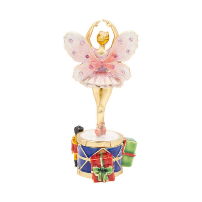 Jay Strongwater 2026 Sugar Plum Fairy Annual Holiday Decorative Box, Red Nutcracker Austrian Crystal Enamel Gold-Finished