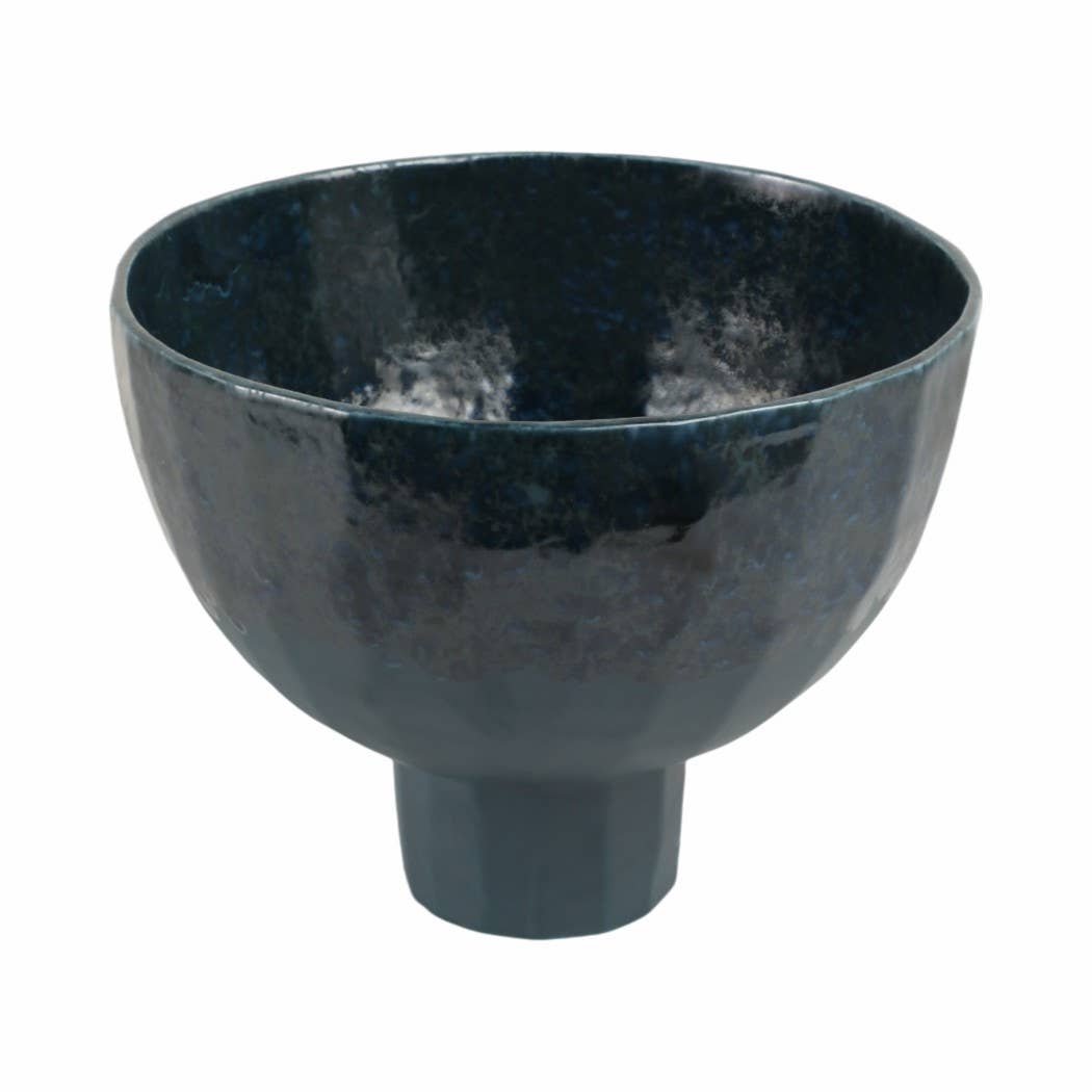 Decorative Vase - Blue Ceramic Textured Glaze, 9 in.