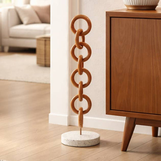 Decorative Object - Gold Wood Large Chain Link, 28 in.